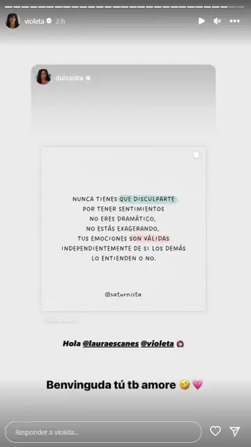 Captura Instagram Violeta Mangriñán Captura Instagram Violeta Mangriñán