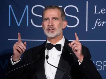 El rey Felipe VI, durante su intervención El rey Felipe VI, durante su intervención