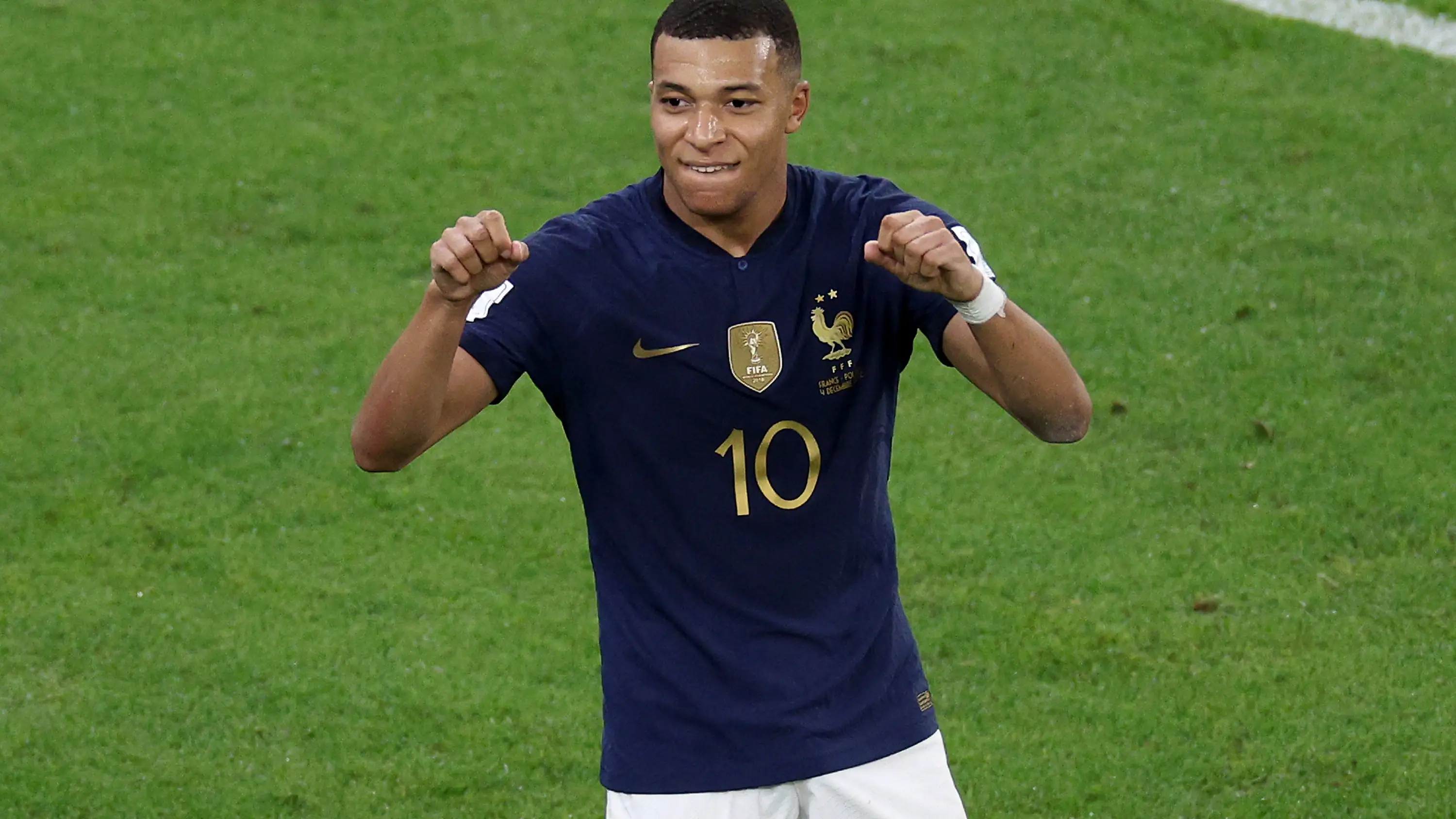 Mbappé, en el partido contra Polonia Mbappé, en el partido contra Polonia