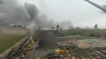 Imagen tras la explosión del vehículo Imagen tras la explosión del vehículo