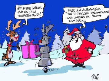 La Navidad y la huelga de los renos de Papá Noel en la viñeta gráfica de de Alfredo Boto-Hervás