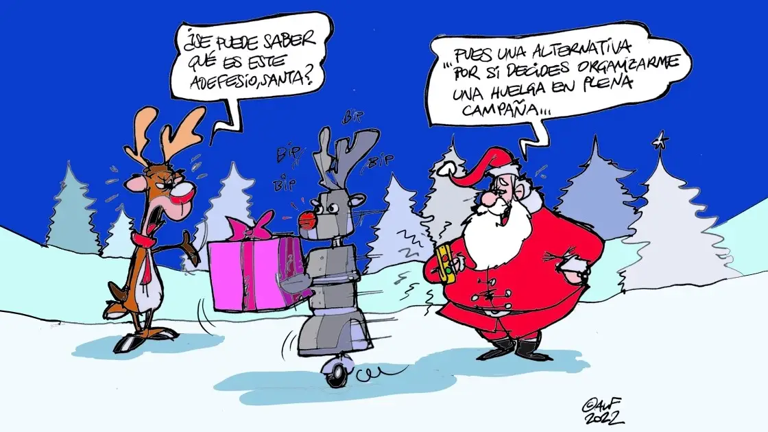 La Navidad y la huelga de los renos de Papá Noel en la viñeta gráfica de de Alfredo Boto-Hervás La Navidad y la huelga de los renos de Papá Noel en la viñeta gráfica de de Alfredo Boto-Hervás