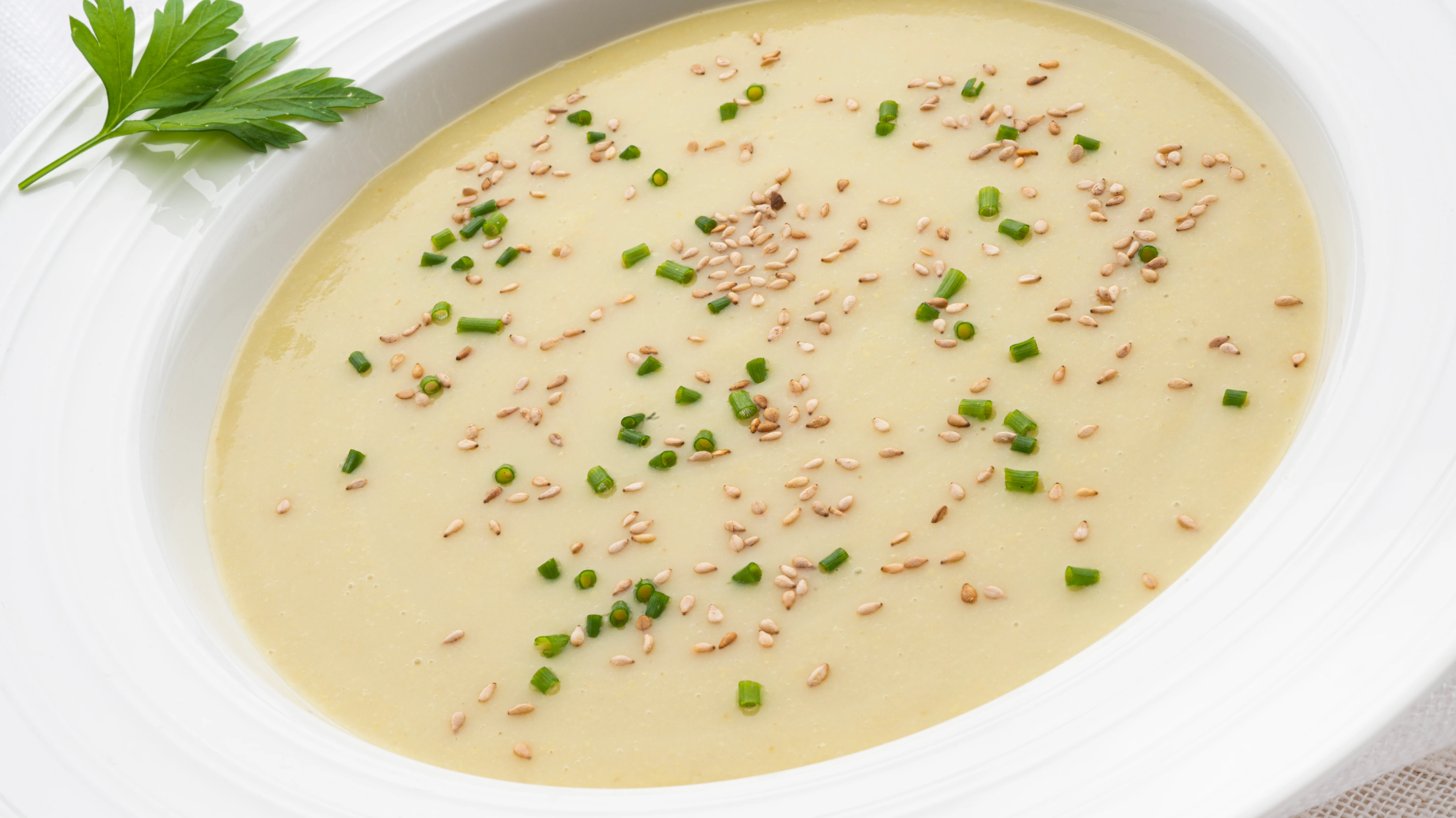 Crema de pera, puerro y mijo Crema de pera, puerro y mijo