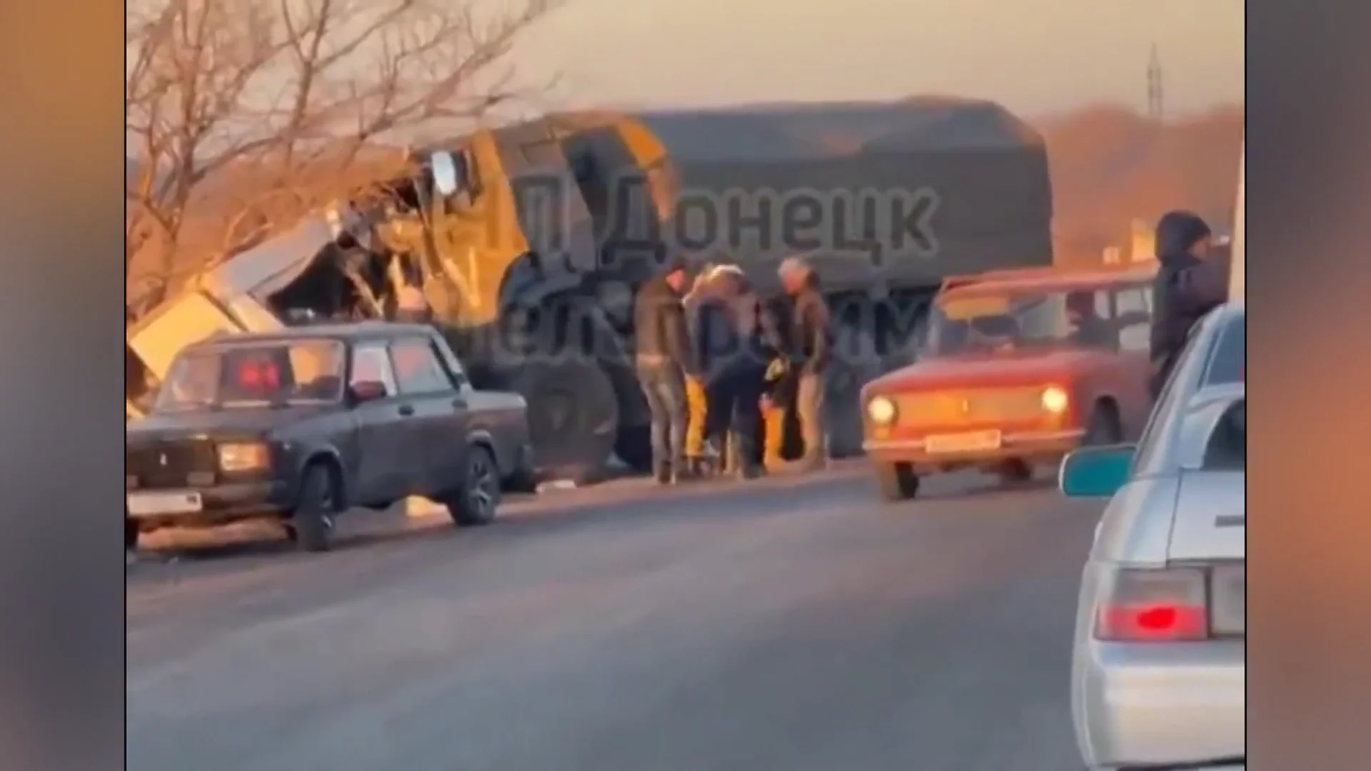 Imagen del accidente en Donetsk Imagen del accidente en Donetsk