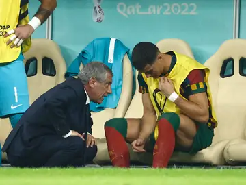 Cristiano Ronaldo y su entrenador, Fernando Santos Cristiano Ronaldo y su entrenador, Fernando Santos