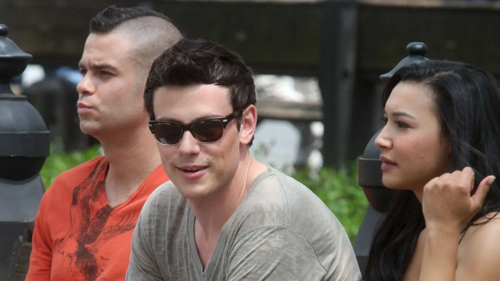 Mark Selling, Cory Monteith y Naya Rivera de 'Glee'