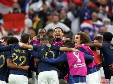 La celebración de Francia tras pasar a semifinales del Mundial de Qatar 2022 La celebración de Francia tras pasar a semifinales del Mundial de Qatar 2022