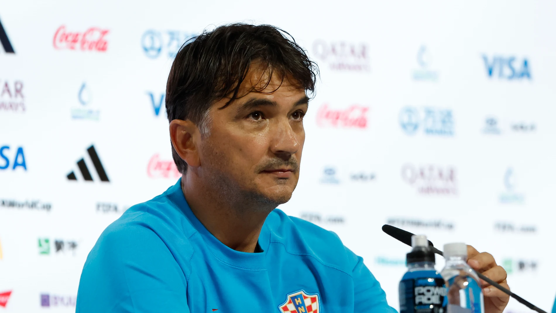 Zlatko Dalic, seleccionador de Croacia, en rueda de prensa en Doha