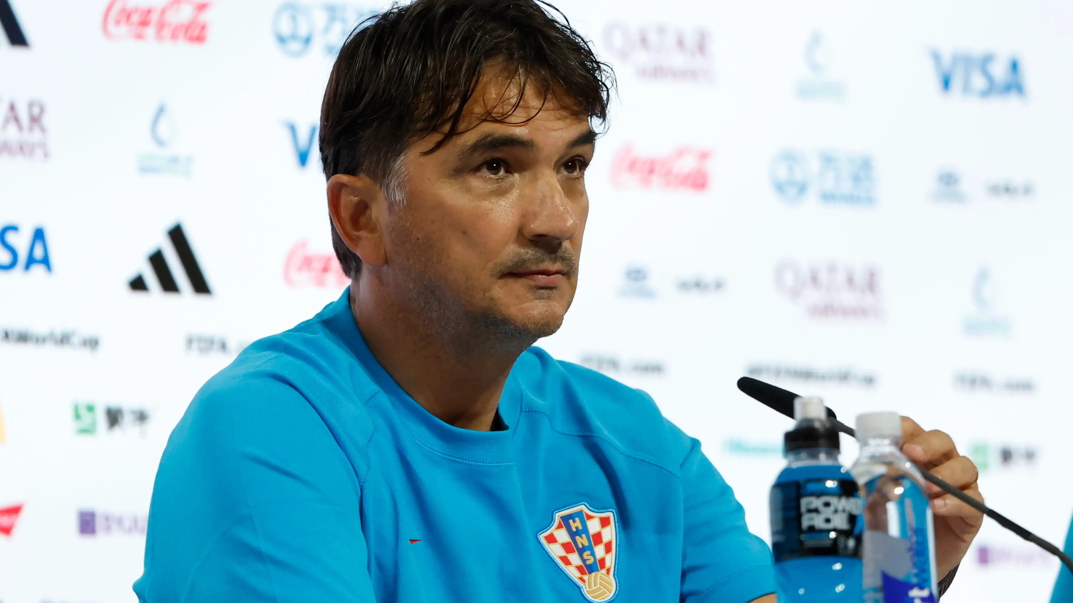 Zlatko Dalic, seleccionador de Croacia, en rueda de prensa en Doha