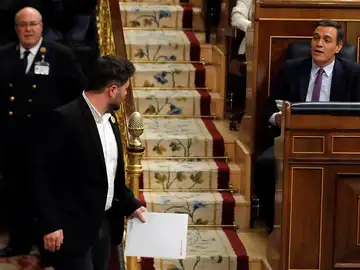 Gabriel Rufián y Pedro Sánchez en el Congreso Gabriel Rufián y Pedro Sánchez en el Congreso