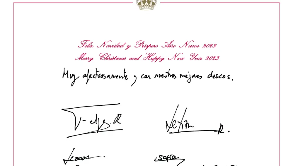 El mensaje de felicitación de la Familia Real