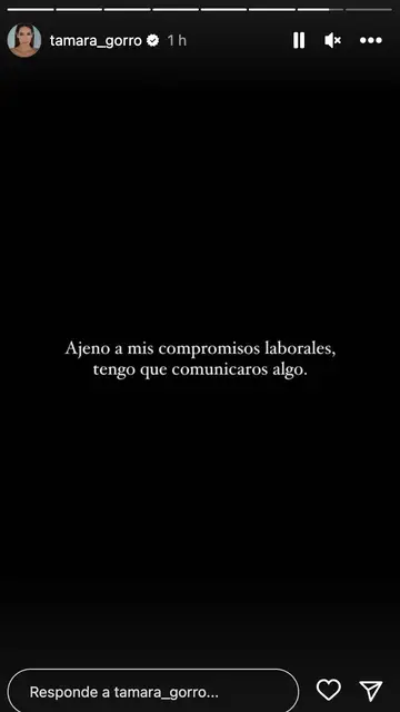 Tamara Gorro anuncia que tiene algo que comunicar Tamara Gorro anuncia que tiene algo que comunicar