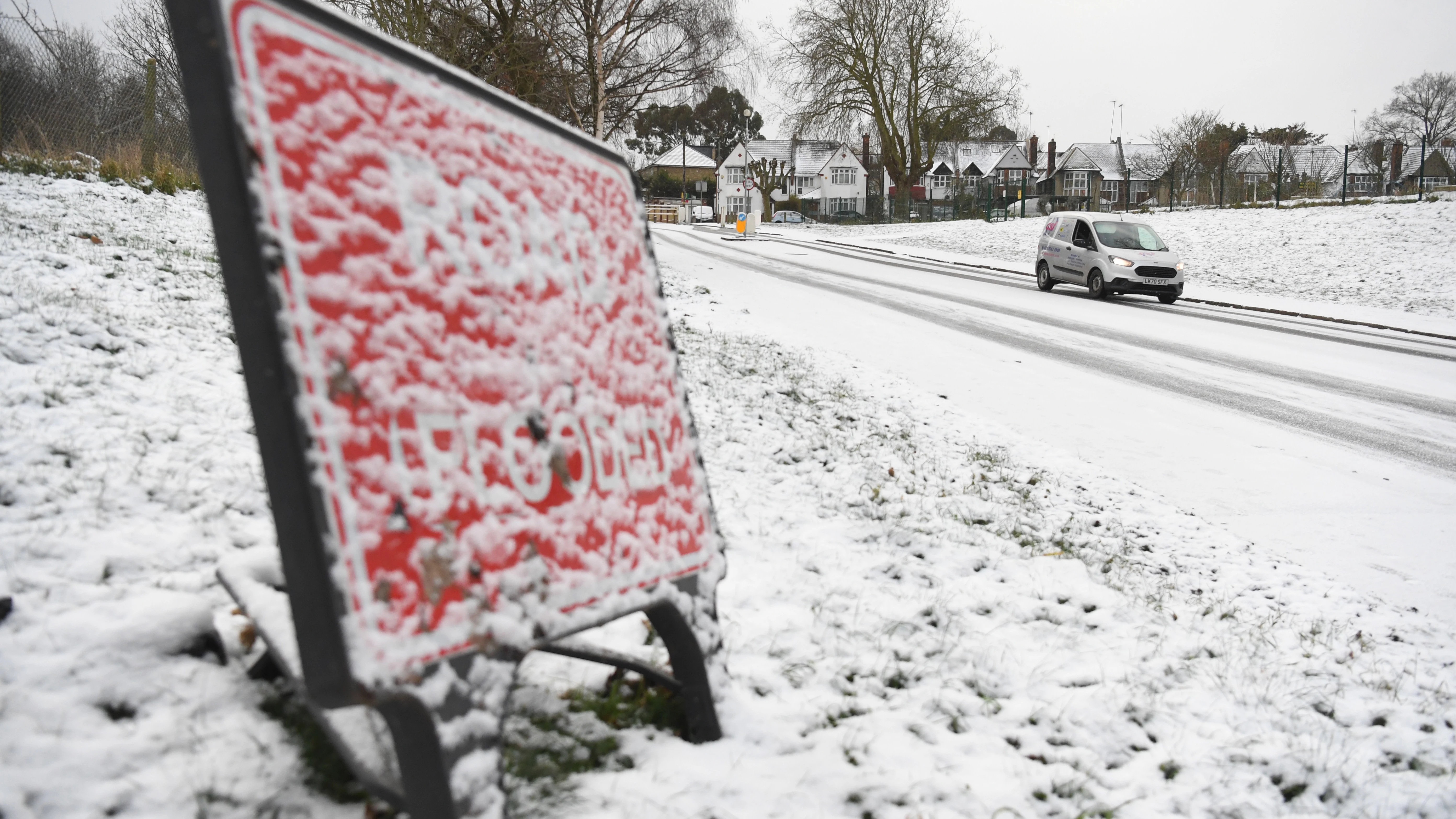Imagen de archivo de una fuerte nevada en Londres