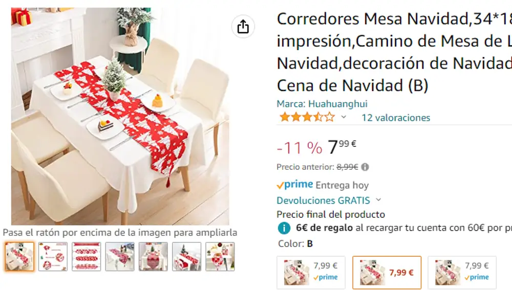 Camino de mesa navideño