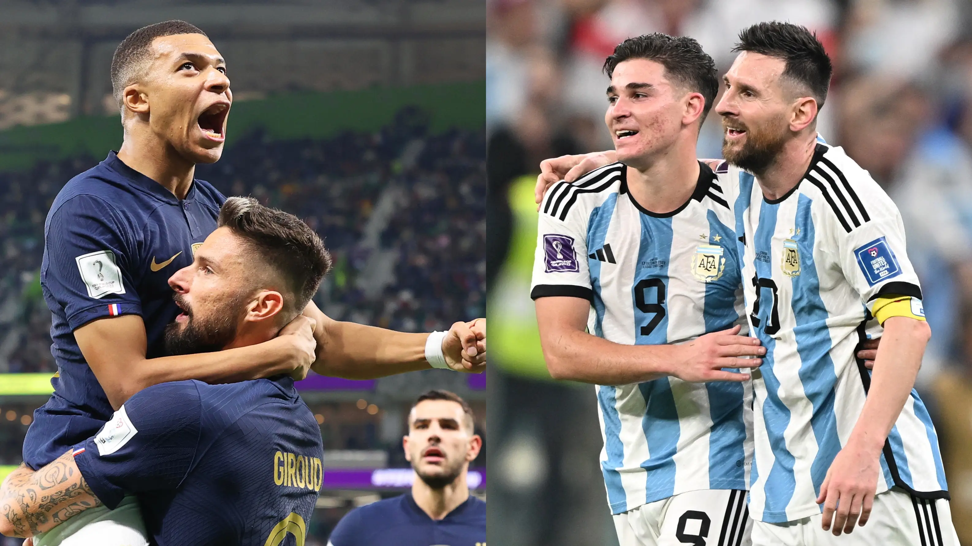 Mbappé y Messi celebran un gol en el Mundial de Qatar 2022 Mbappé y Messi celebran un gol en el Mundial de Qatar 2022