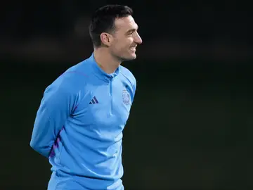 Lionel Scaloni, en un entrenamiento de Argentina en Doha Lionel Scaloni, en un entrenamiento de Argentina en Doha