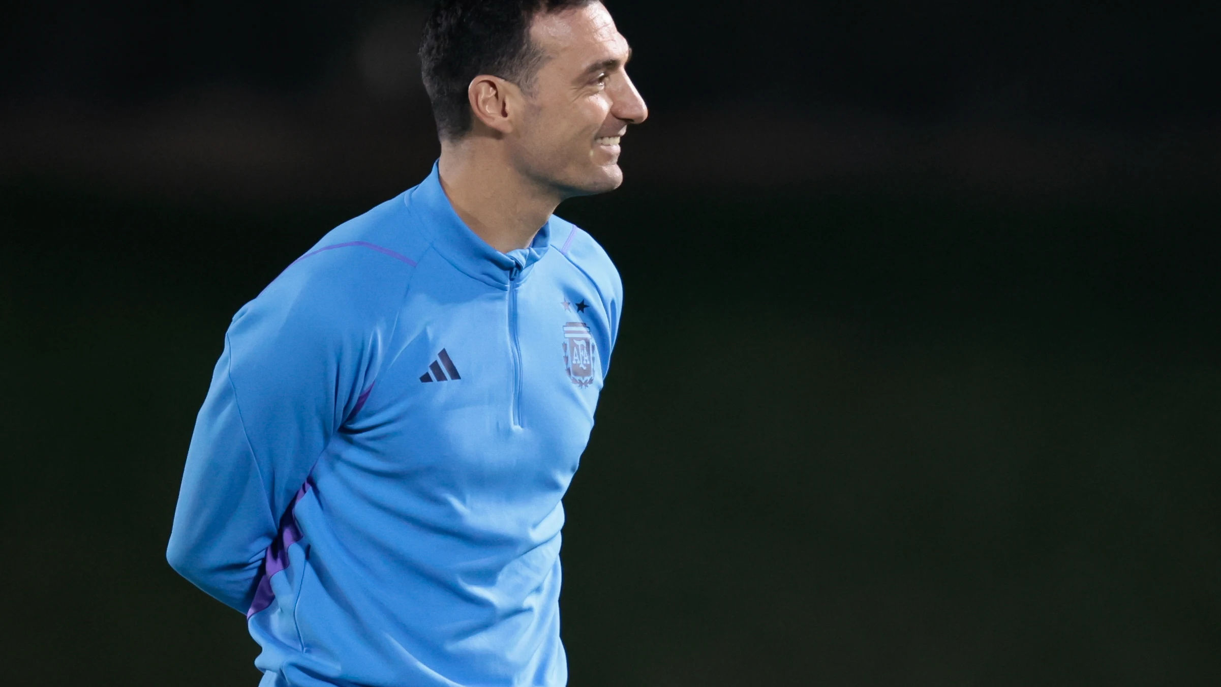 Lionel Scaloni, en un entrenamiento de Argentina en Doha Lionel Scaloni, en un entrenamiento de Argentina en Doha