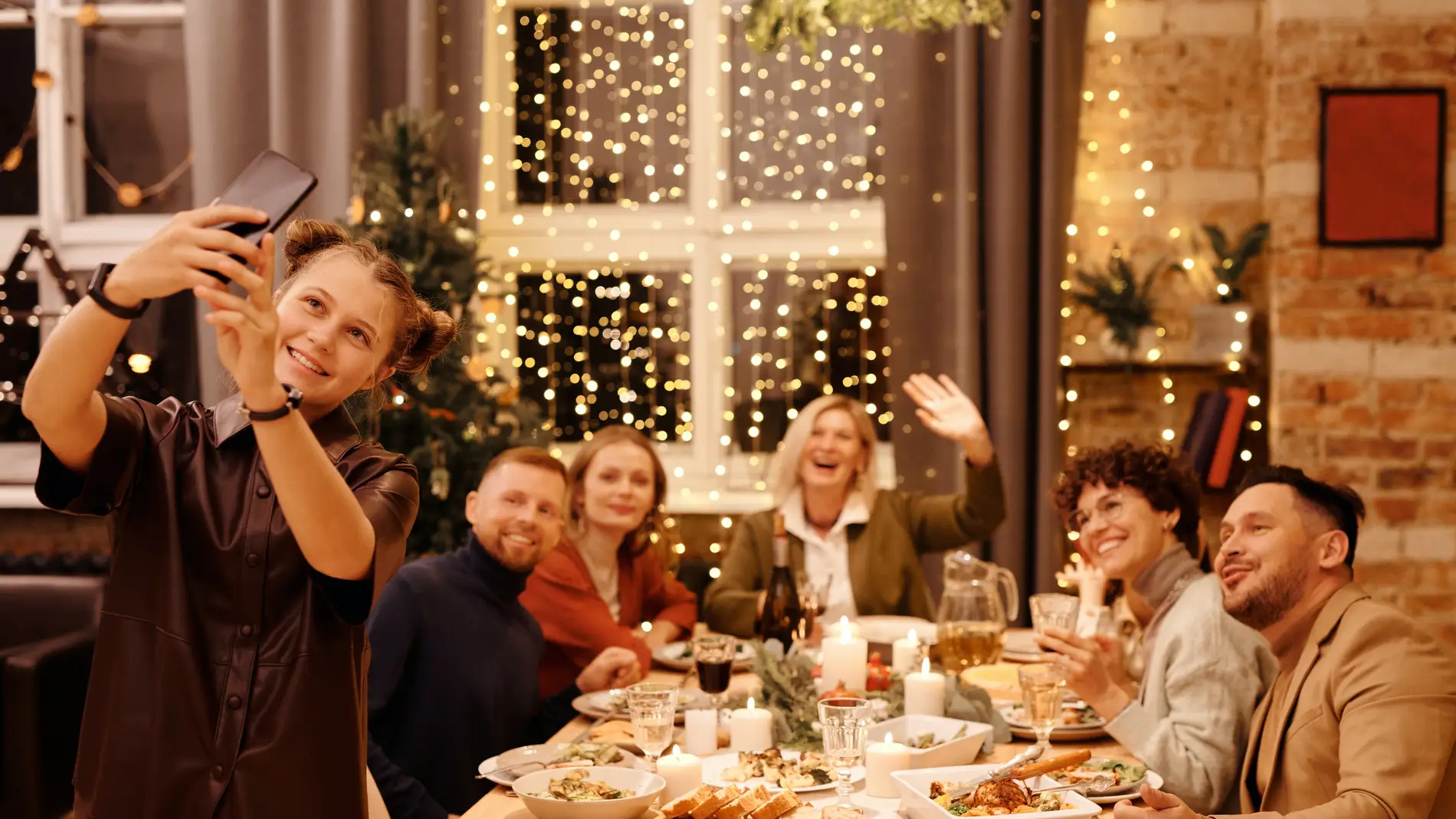 Una familia en Navidad