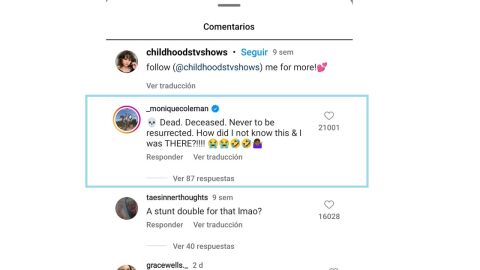 Comentario Monique Coleman