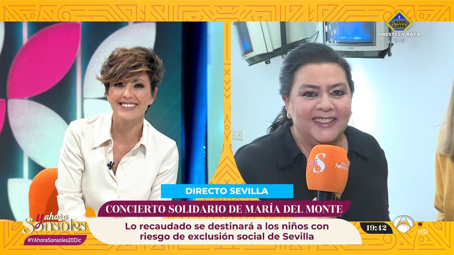 María del Monte se hace con el micrófono de 'Y ahora Sonsoles': "¿Me vas a contratar de reportera?"