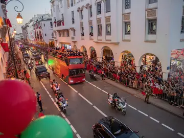 Recibimiento a los jugadores de Marruecos en Rabat Recibimiento a los jugadores de Marruecos en Rabat
