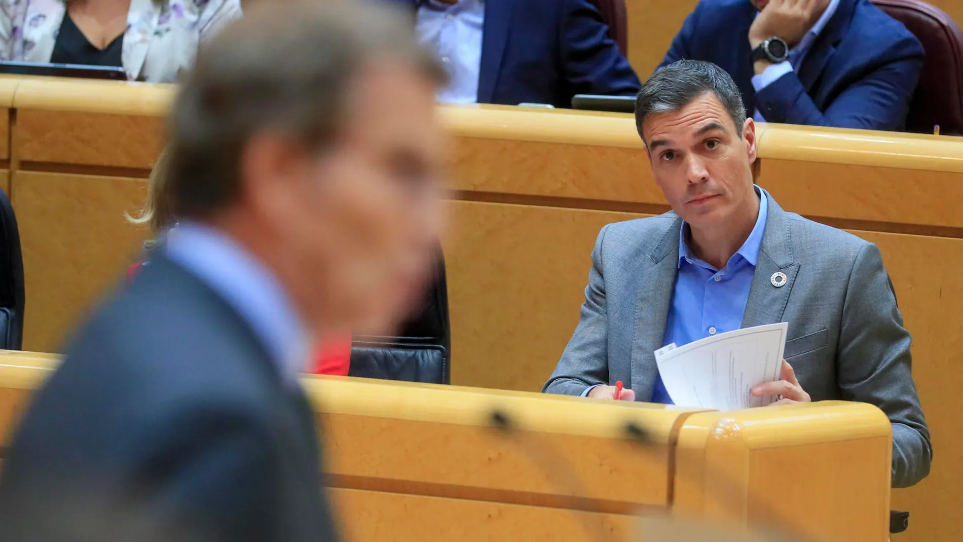 Sánchez y Feijóo, en un cara a cara en el Senado Sánchez y Feijóo, en un cara a cara en el Senado
