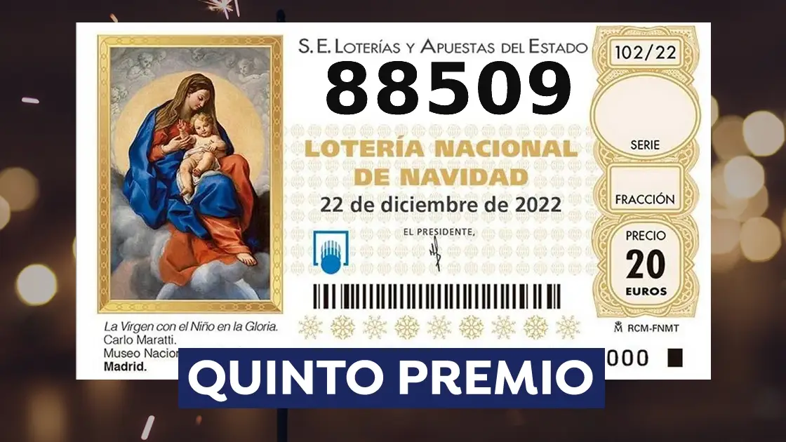 Tercer quinto premio de la Lotería de Navidad 2022 Tercer quinto premio de la Lotería de Navidad 2022