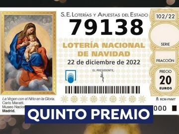 79.138, sexto quinto premio de la Lotería de Navidad 2022