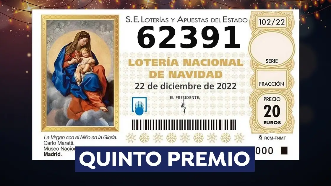 Primer quinto premio de la Lotería de Navidad 2022 Primer quinto premio de la Lotería de Navidad 2022