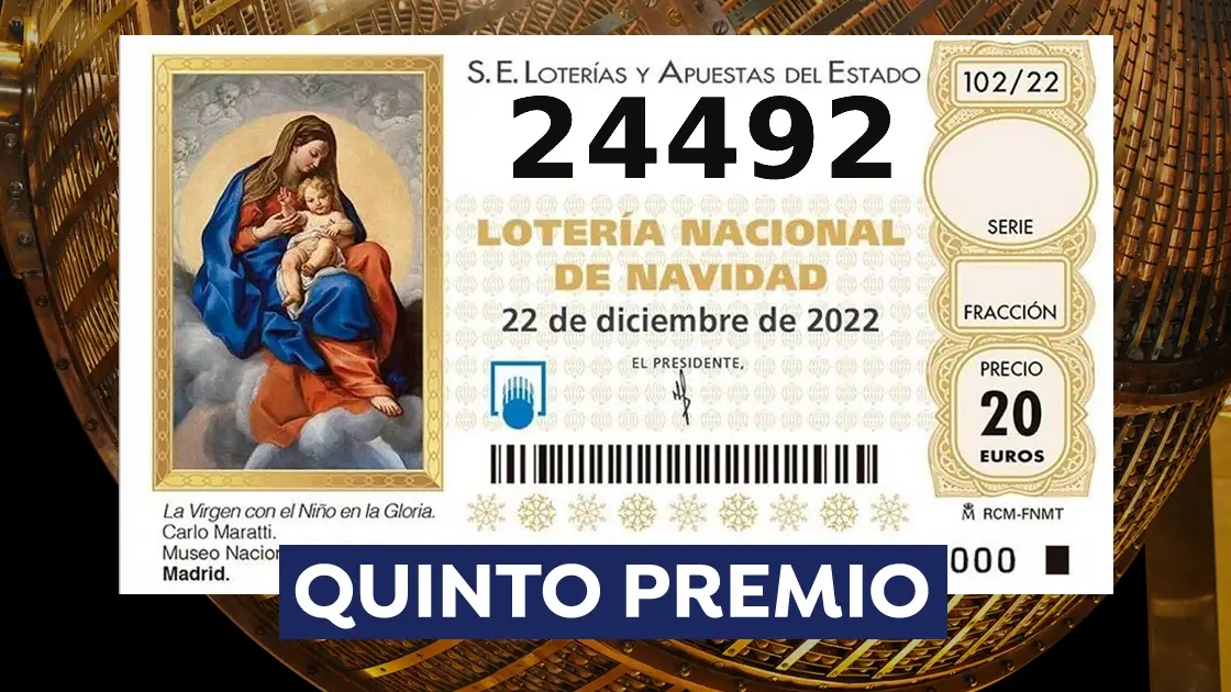 Quinto quinto premio de la Lotería de Navidad 2022 Quinto quinto premio de la Lotería de Navidad 2022