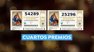 54.289 y 25.296, cuartos premios de la Lotería de Navidad 2022