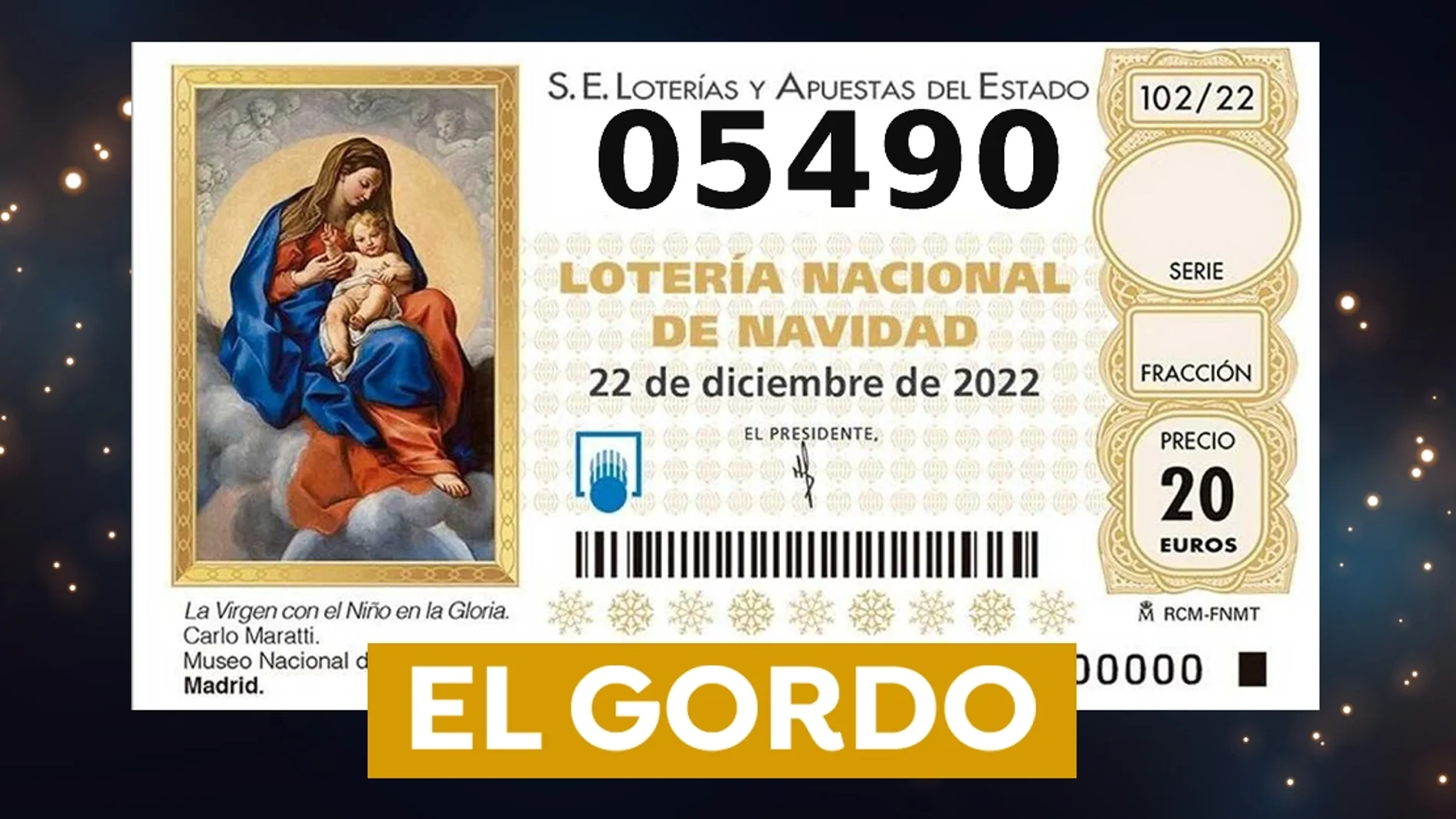 El Gordo, primer premio de la Lotería de Navidad 2022
