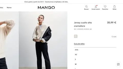 Jersey cuello alto cremallera Jersey cuello alto cremallera