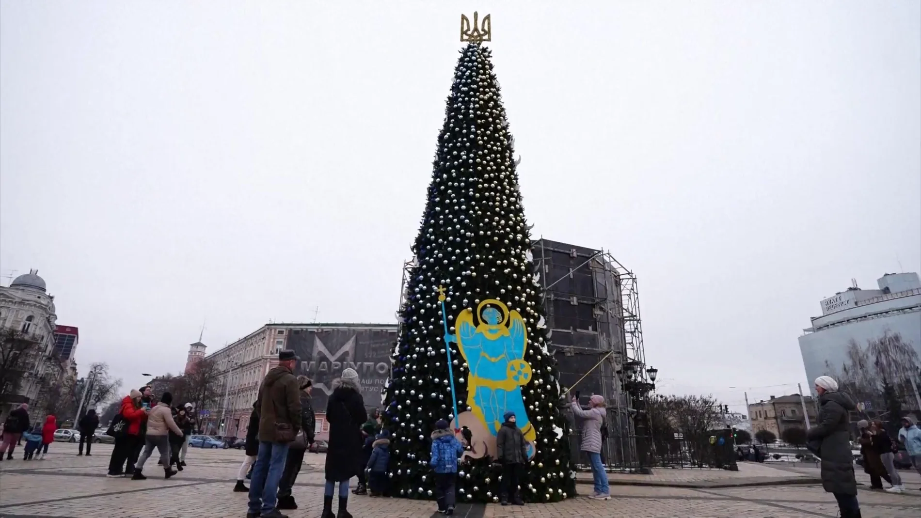 Un árbol de Navidad en ucrania