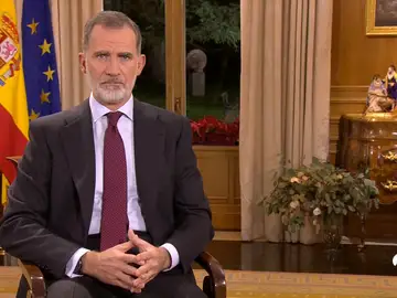 El rey Felipe VI en el mensaje de Navidad de 2022 El rey Felipe VI en el mensaje de Navidad de 2022