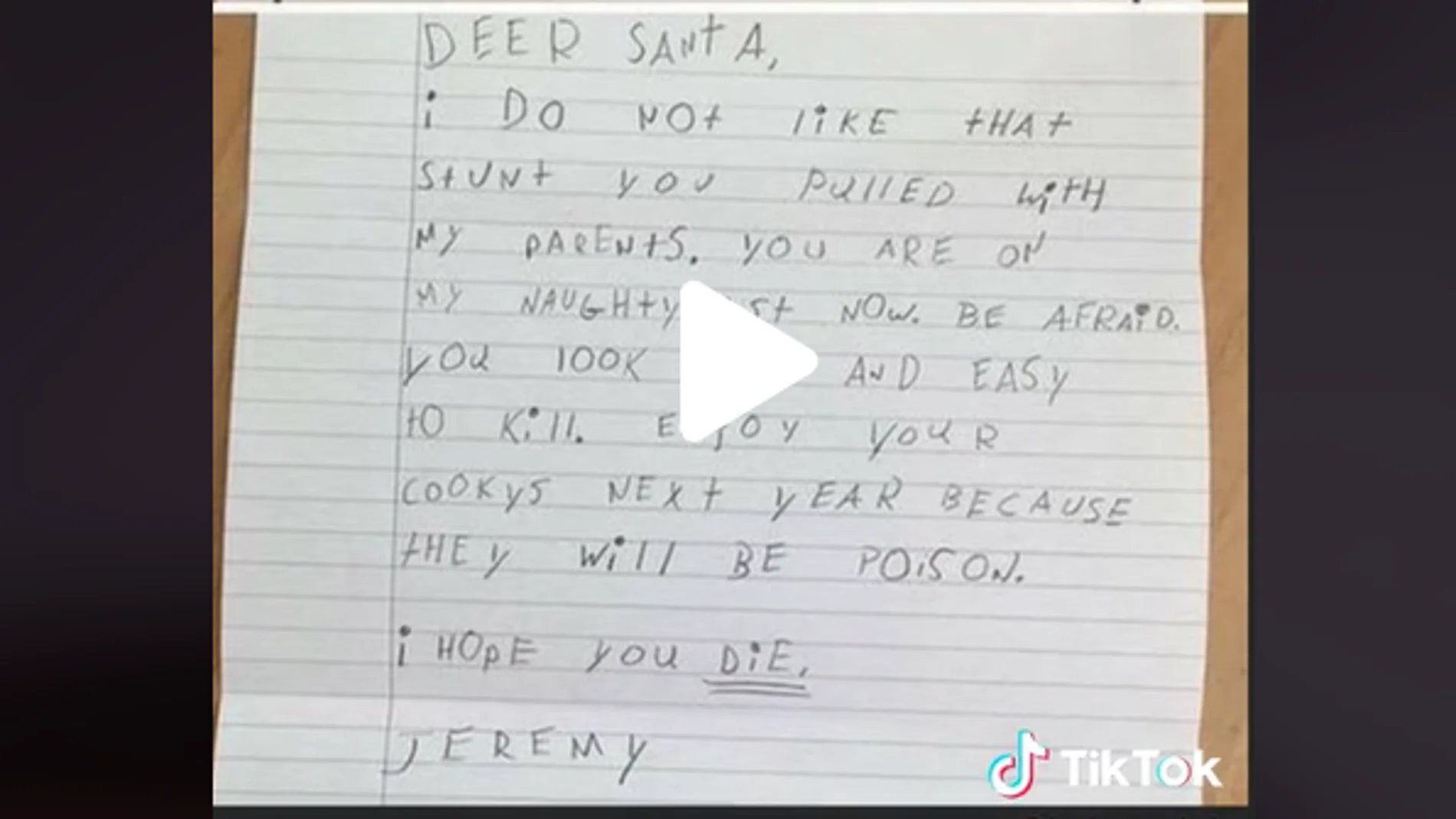 La carta viral de un niño a Papá Noel: &quot;Espero que mueras&quot;