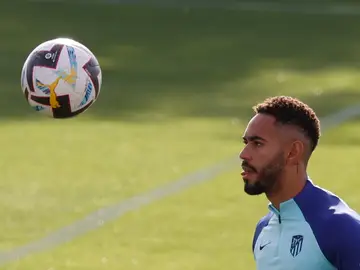 El brasileño Matheus Cunha, en un entrenamiento del Atlético de Madrid El brasileño Matheus Cunha, en un entrenamiento del Atlético de Madrid