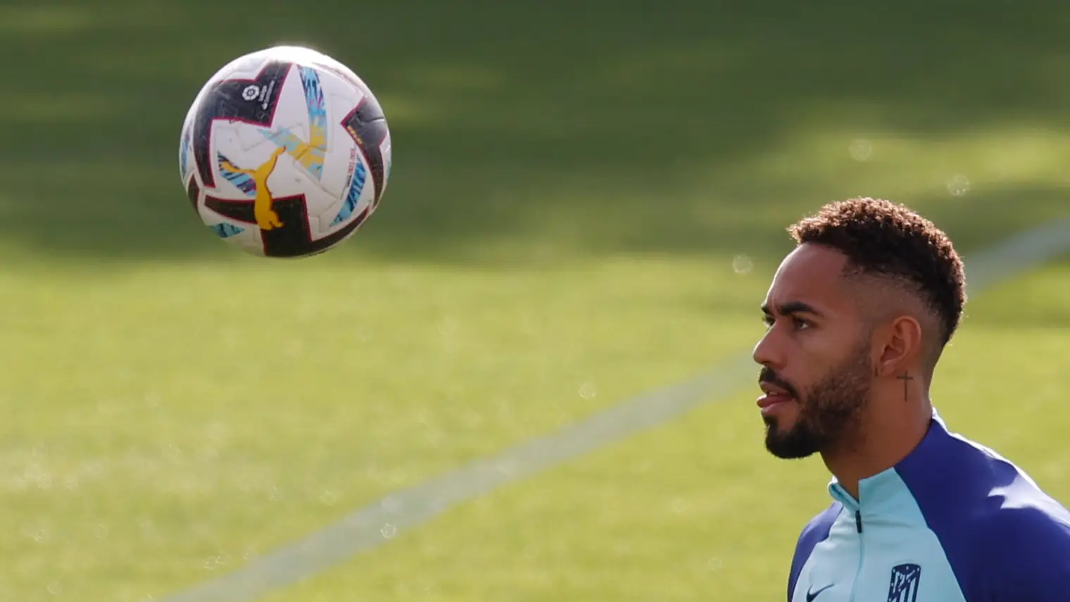El brasileño Matheus Cunha, en un entrenamiento del Atlético de Madrid El brasileño Matheus Cunha, en un entrenamiento del Atlético de Madrid