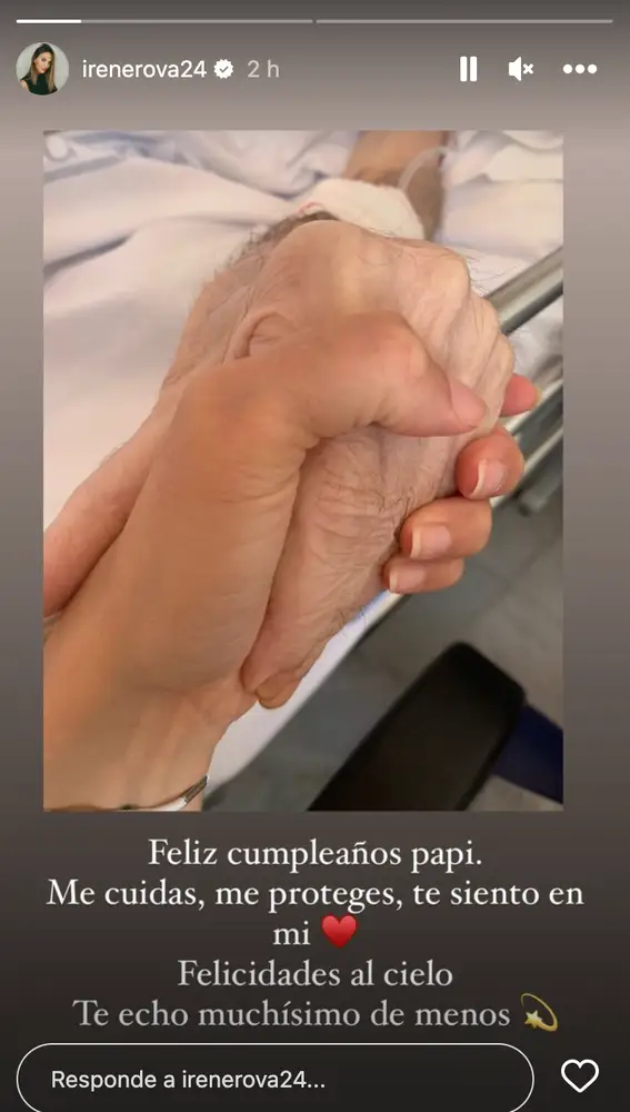 Irene Rosales felicita a su padre Manuel en su tercer cumpleaños sin él