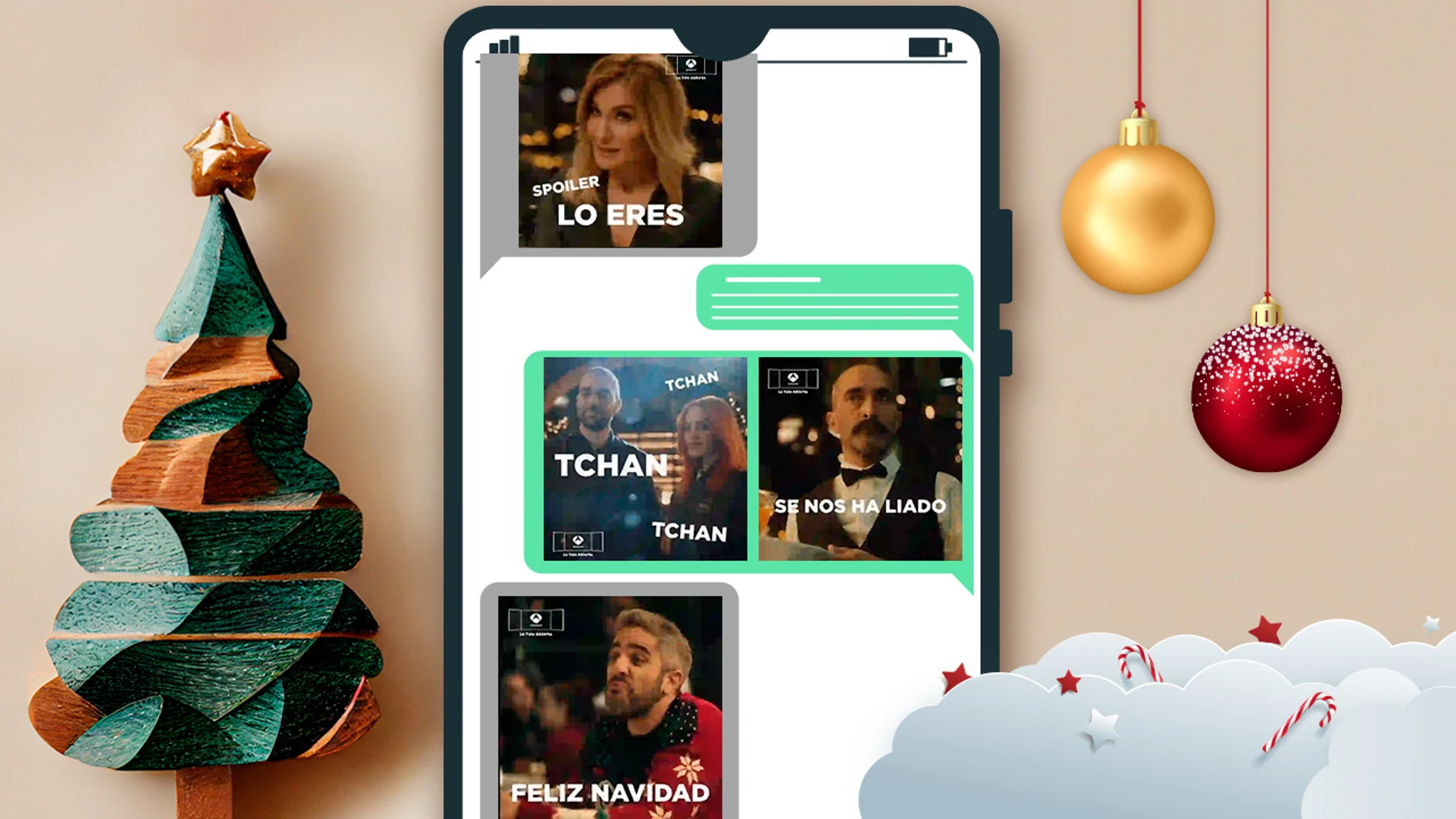 ¿Quieres felicitar la Navidad con los rostros de Atresmedia? ¡Descárgate sus stickers!