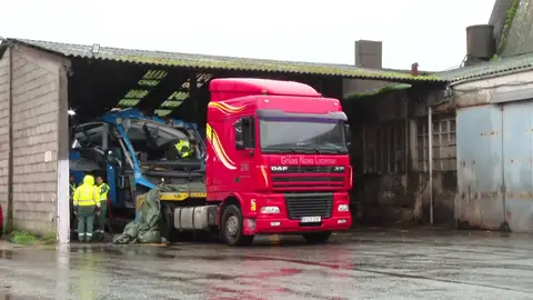 Imagen del autobús siniestrado Imagen del autobús siniestrado