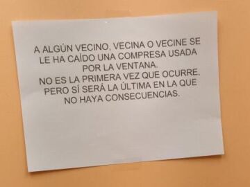 Cartel viral en una comunidad de vecinos de Madrid