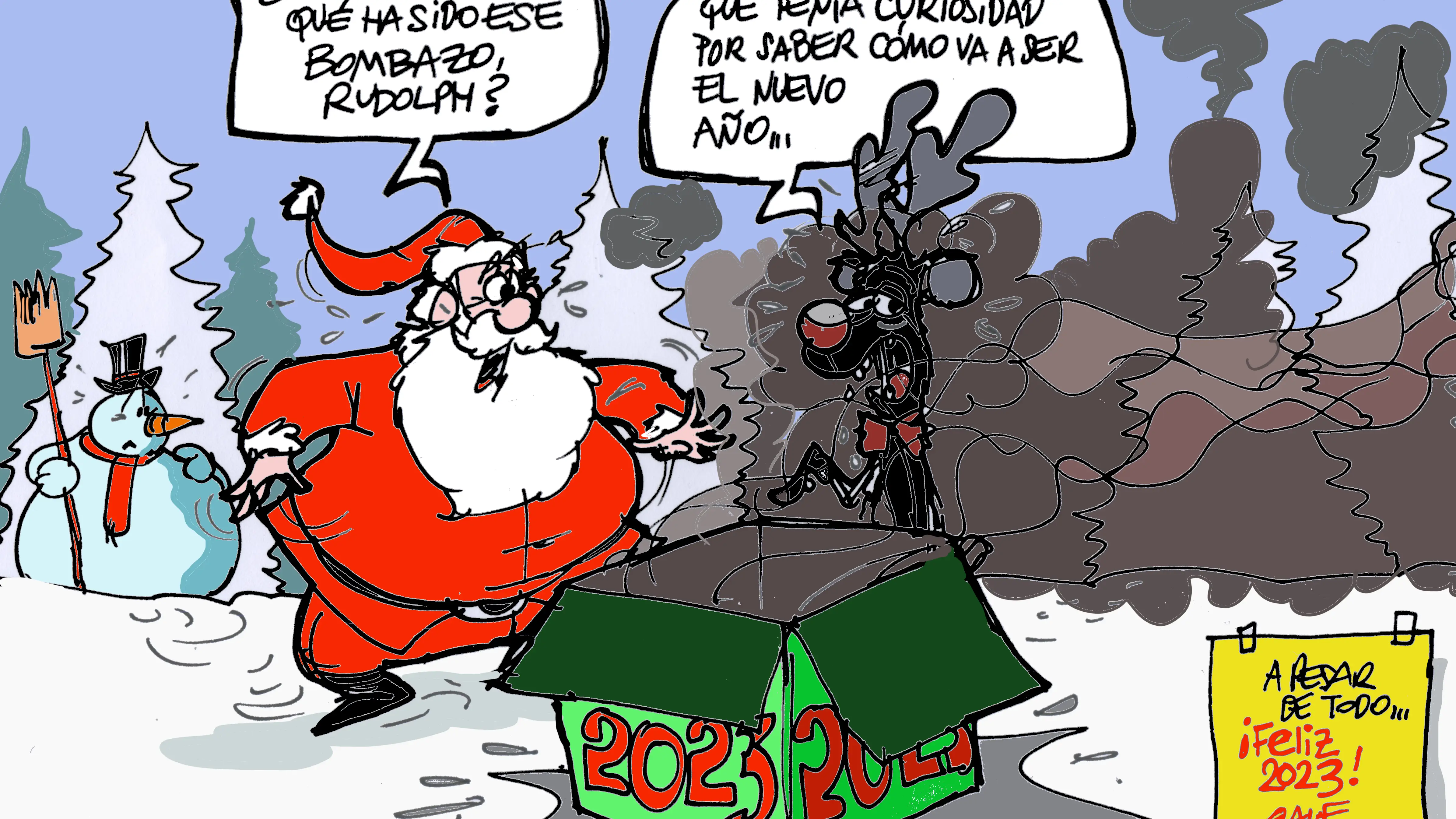 El año nuevo protagoniza la viñeta gráfica de Alfredo Boto-Hervás El año nuevo protagoniza la viñeta gráfica de Alfredo Boto-Hervás
