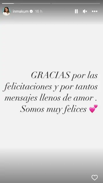 Inma Cuesta agradece las felicitaciones por su embarazo Inma Cuesta agradece las felicitaciones por su embarazo