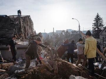 Zonas destrozadas en Kiev
