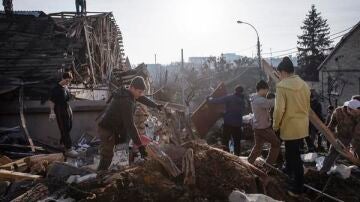 Zonas destrozadas en Kiev