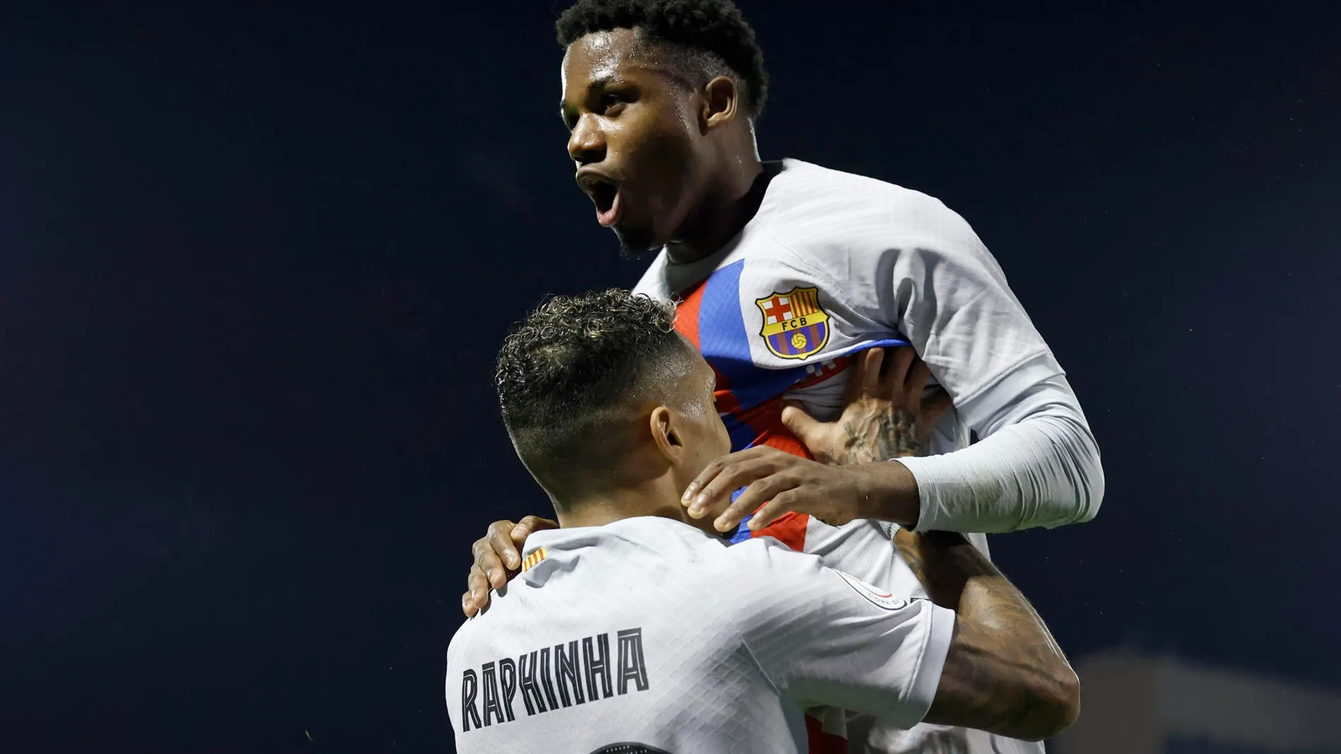Ansu Fati celebra el gol de la victoria del Barça ante el Intercity
