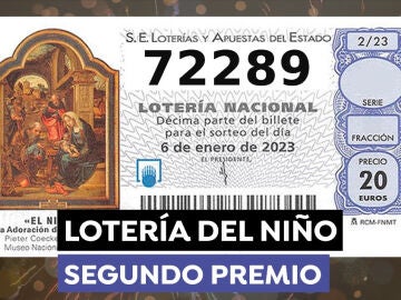 72289, segundo premio de la Lotería del Niño 2023