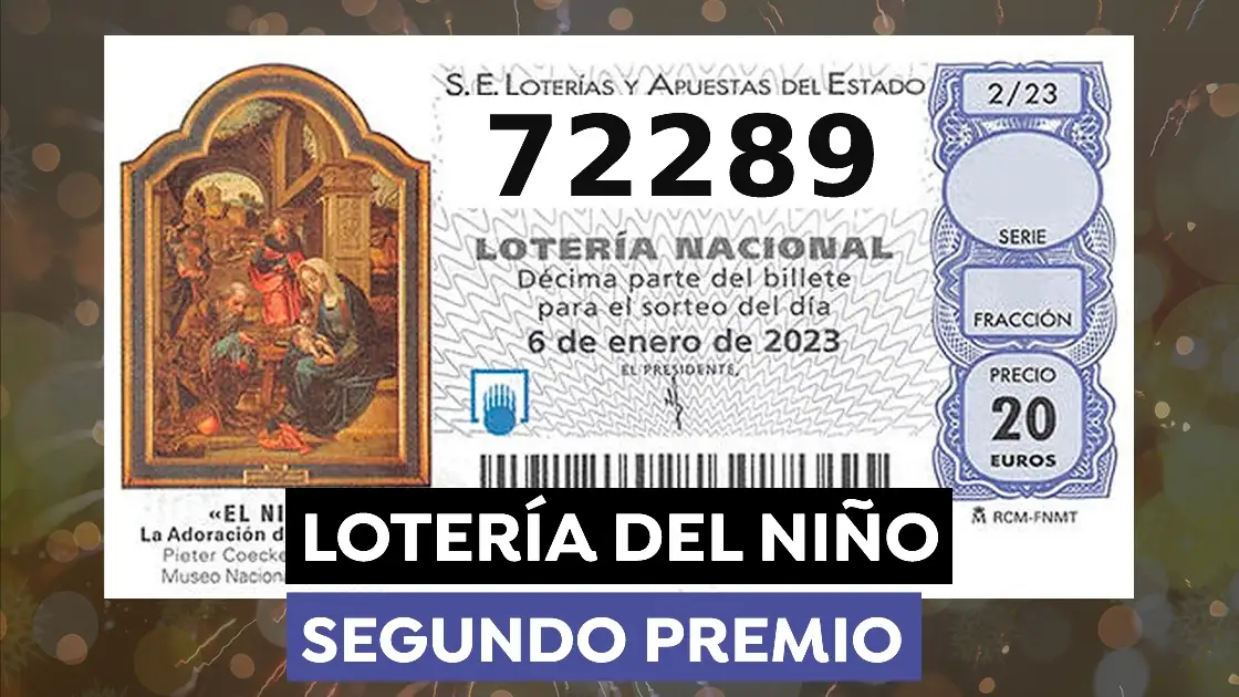 72289, segundo premio de la Lotería del Niño 2023 72289, segundo premio de la Lotería del Niño 2023