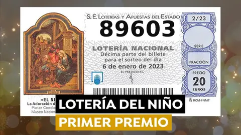 89603, primer premio de la Lotería del Niño 2023 89603, primer premio de la Lotería del Niño 2023